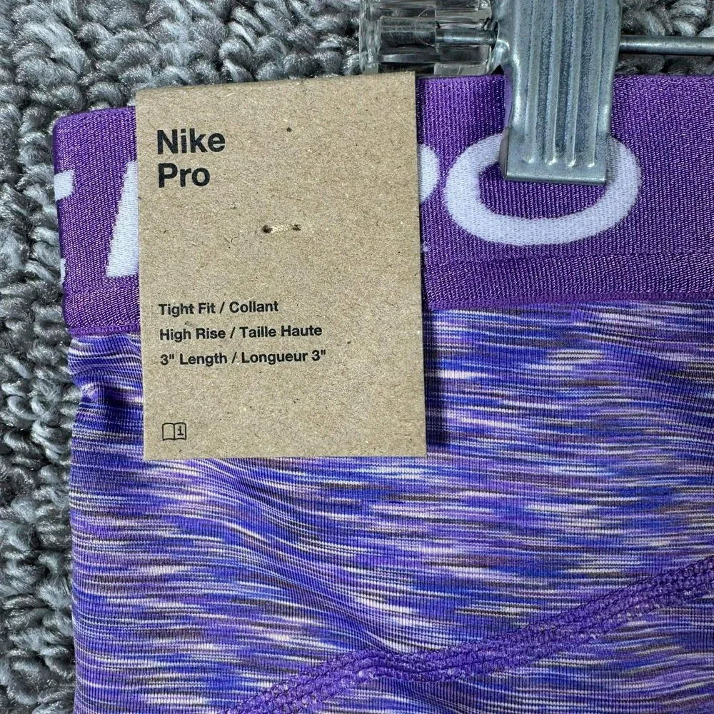 Nike Pro Shorts Purple Space Dye High‎ Rise Training Womens XXL